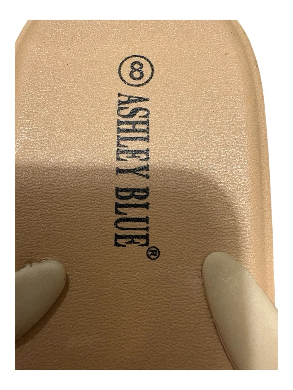 Ashley Blue Nude Jeweled Thong Sandals